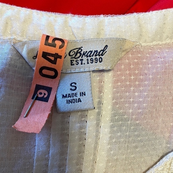 Neutral Boho Prairie Top Small Cream Top Lucky Brand Popover Classic Casual - Picture 13 of 13